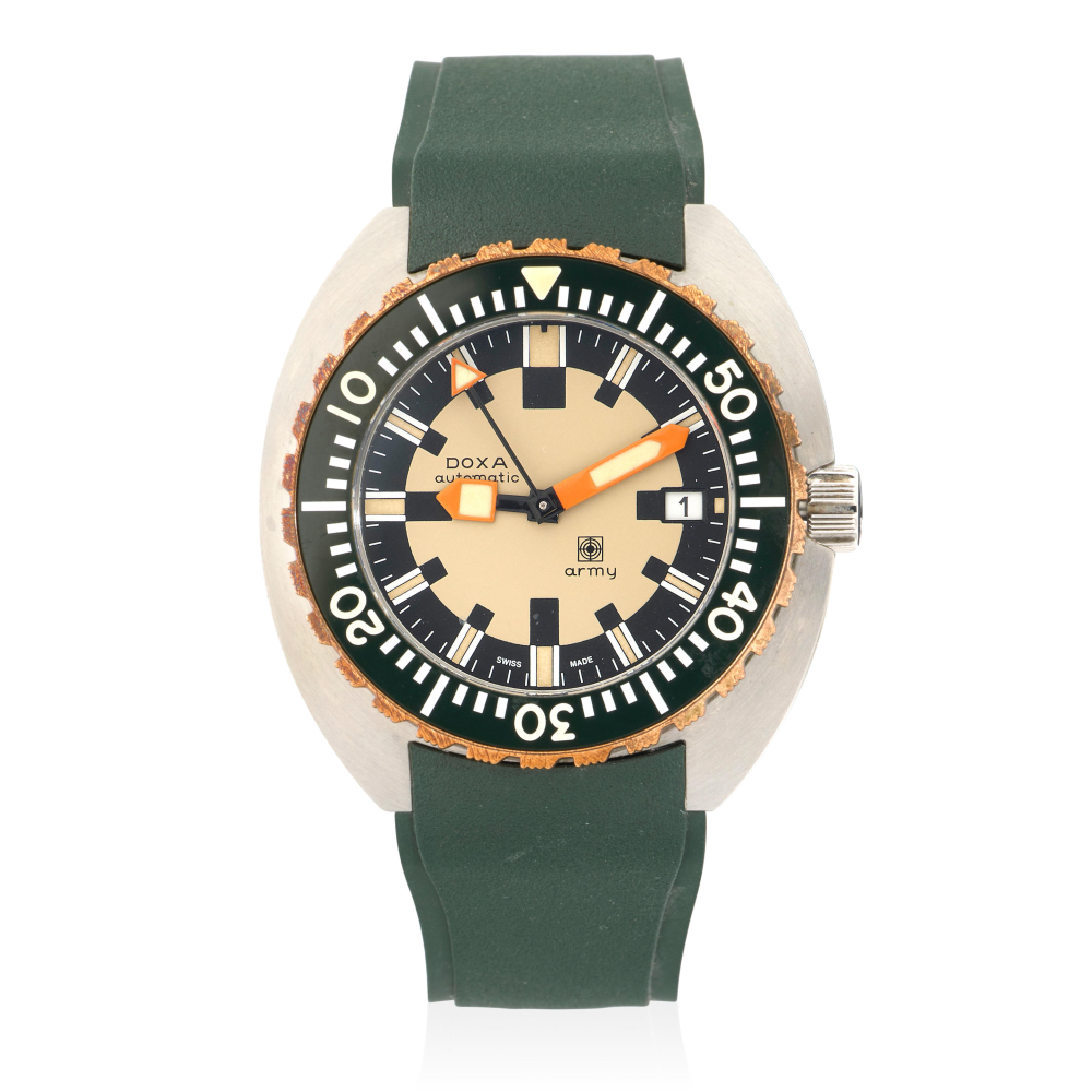 Doxa. A stainless steel automatic calendar bracelet watch