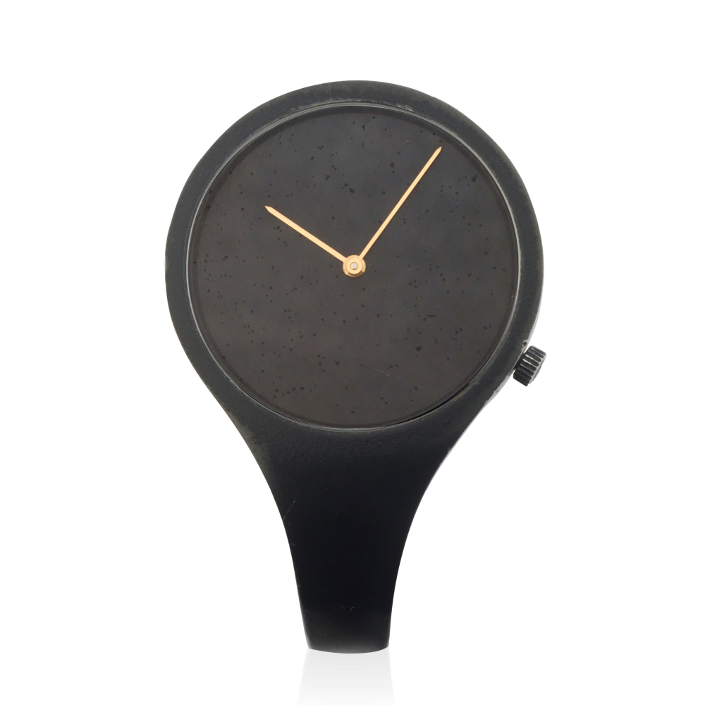 Georg Jensen. A black coated stainless steel quartz bangle watch designed by Viviana Torun