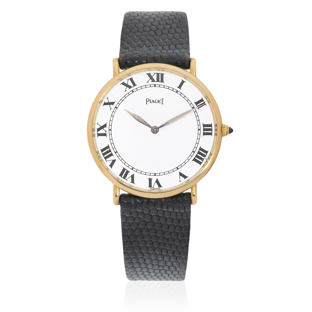 Piaget. An 18K gold manual wind wristwatch