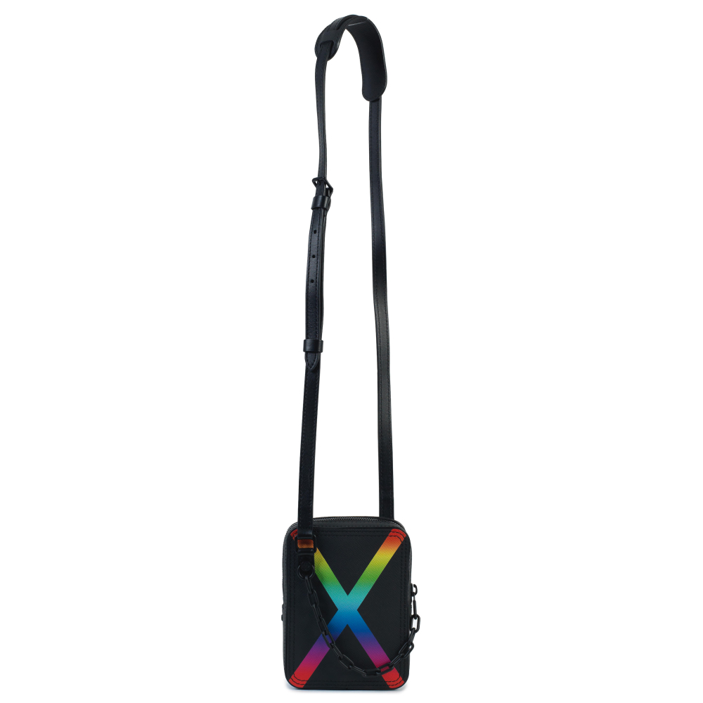 Virgil Abloh for Louis Vuitton: a Black Taiga Leather Danube Rainbow Danube PM Bag