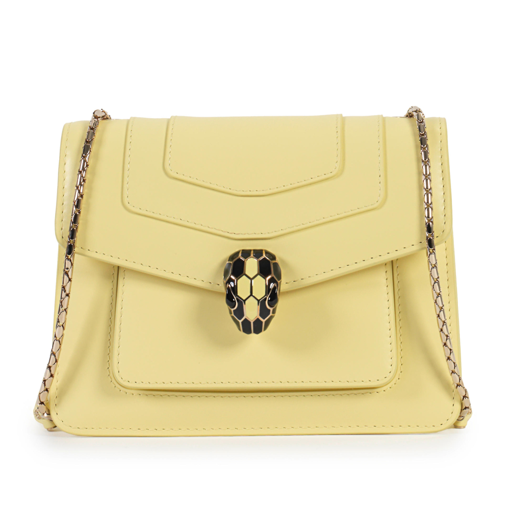 Bulgari: a Yellow Calfskin Serpenti Forever Crossbody Bag
