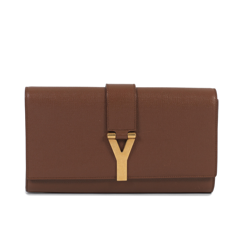 Yves Saint Laurent: a Brown Chyc Clutch Bag