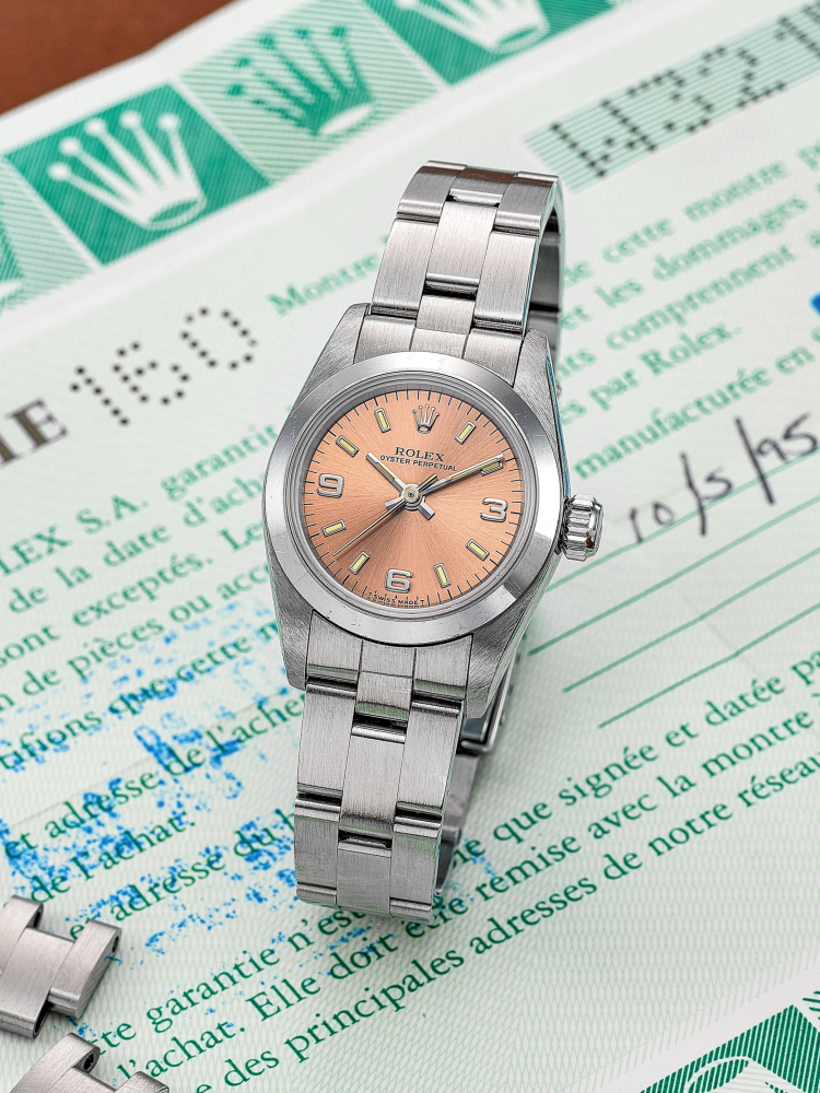 ROLEX | OYSTER PERPETUAL, REF.67180, A STAINLESS STEEL BRACELET WATCH, CIRCA 1995