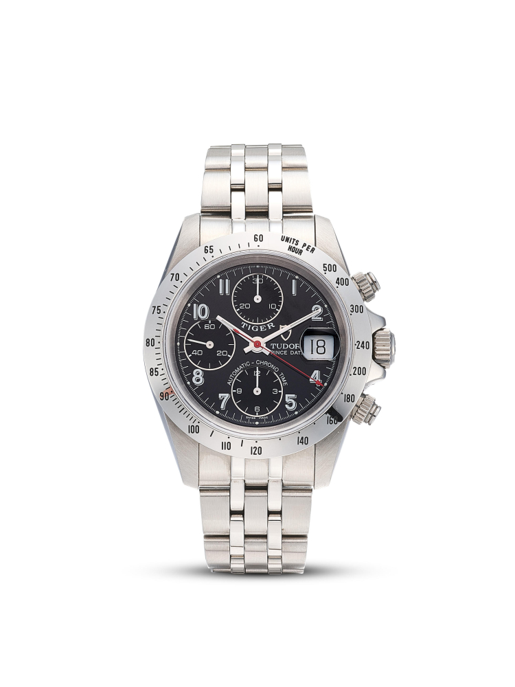 TUDOR | PRINCE DATE "TIGER", REF.79280, A STAINLESS STEEL CHRONOGRAPH BRACELET WATCH WITH DATE, CIRCA 2000