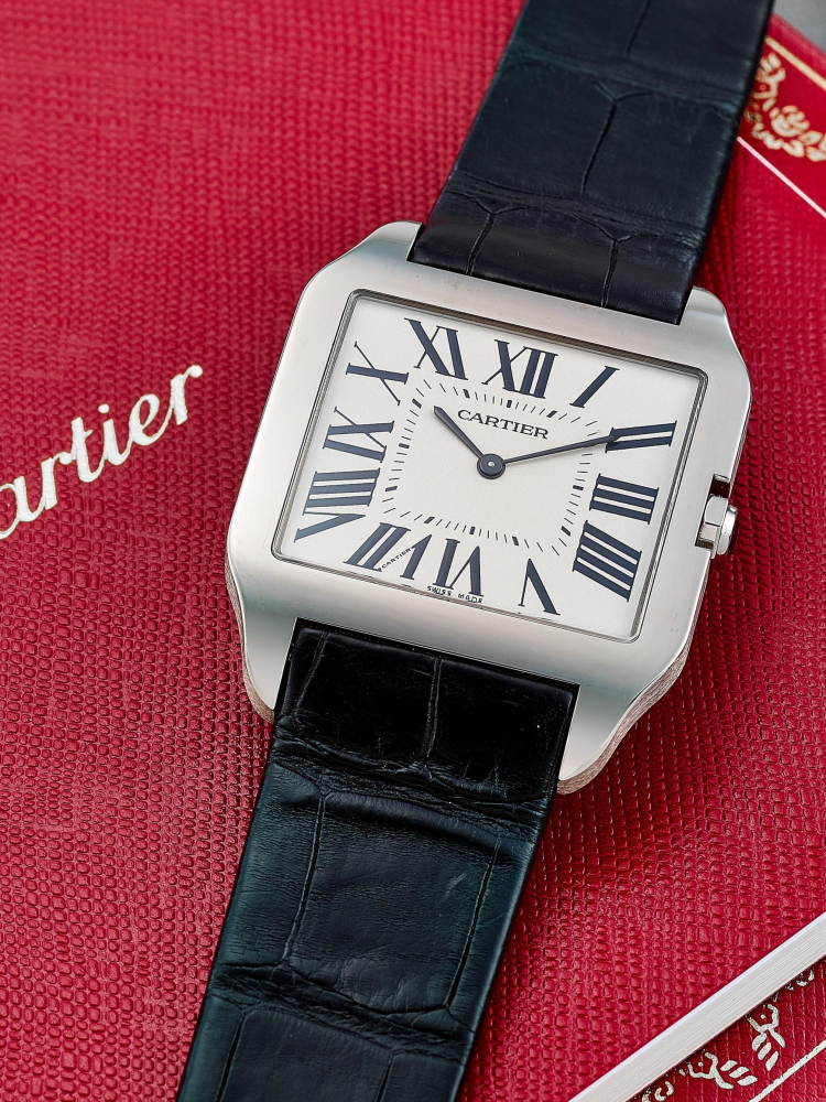CARTIER | SANTOS DUMONT, REF.2651, A NEW OLD STOCK WHITE GOLD WRISTWATCH, CIRCA 2010