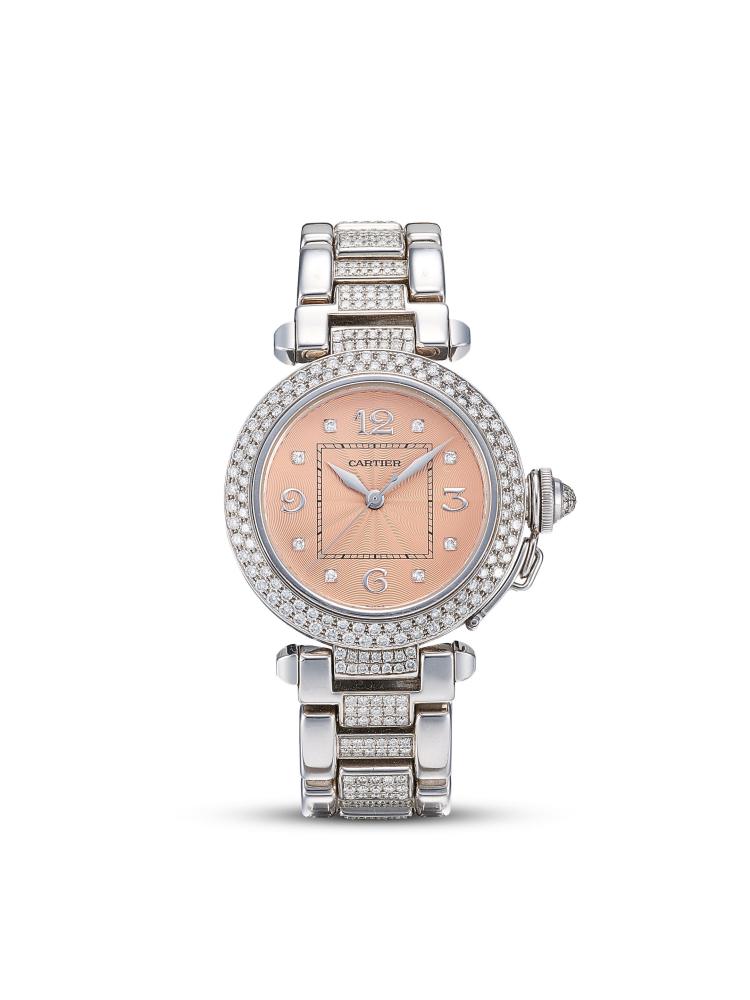 CARTIER | PASHA, REF.2308, A WHITE GOLD AND DIAMOND-SET BRACELET WATCH, CIRCA 2005