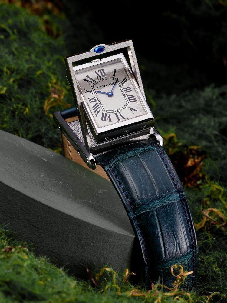 CARTIER | BASCULANTE, REF.2390, A STAINLESS STEEL REVERSIBLE WRISTWATCH, CIRCA 2000