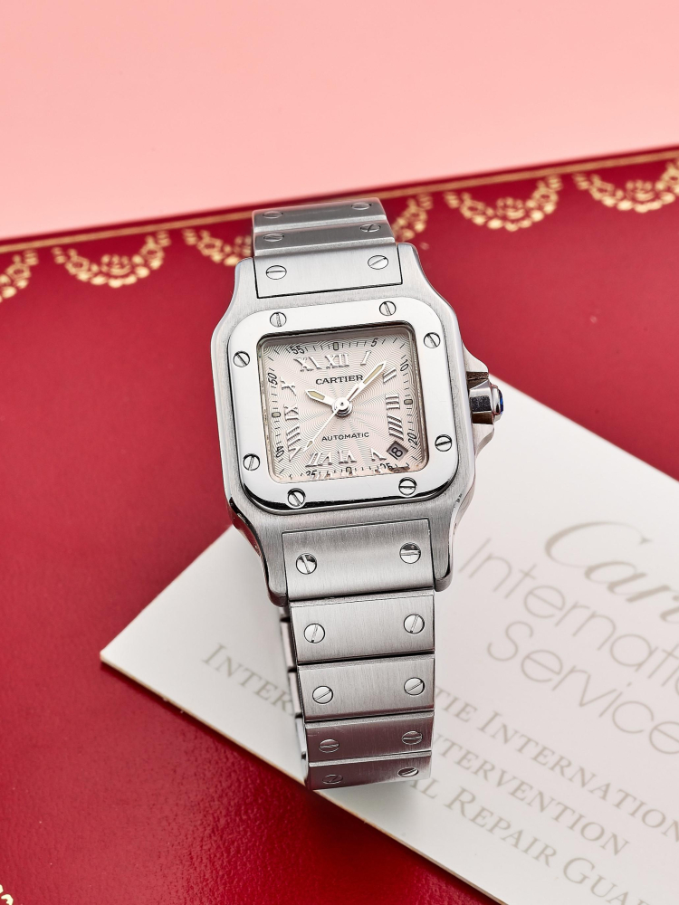 [NO RESERVE] CARTIER | SANTOS GALBÉE, REF.2423, A STAINLESS STEEL BRACELET WATCH WITH DATE, CIRCA 2000