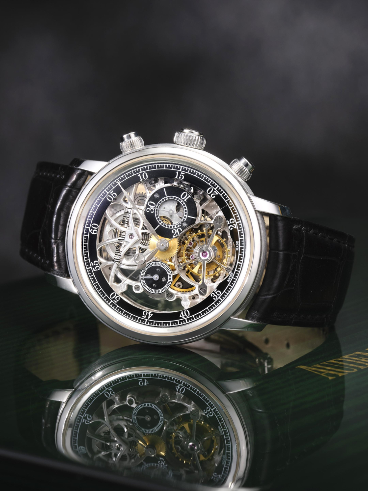 AUDEMARS PIGUET | JULES AUDEMARS, REF.26346BC, A RARE LIMITED EDITION WHITE GOLD SKELETONISED TOUBILLON CHRONOGRAPH WRISTWATCH, CIRCA 2000