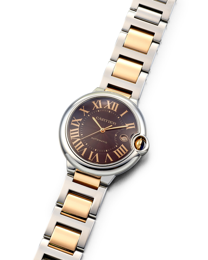 CARTIER | BALLON BLEU, REF.3001, A STAINLESS STEEL AND PINK GOLD BRACELET WATCH WITH DATE, CIRCA 2000