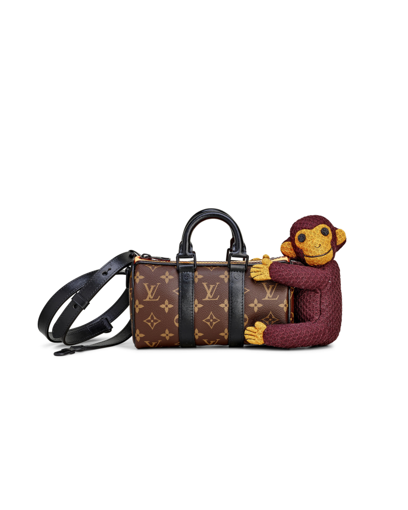 LOUIS VUITTON: SPEEDY KEEPALL WITH PLUSH MONKEY
