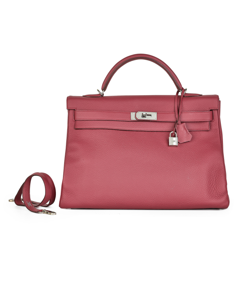 HERMÈS: BOIS DE ROSE CLEMENCE KELLY 40 WITH PALLADIUM HARDWARE