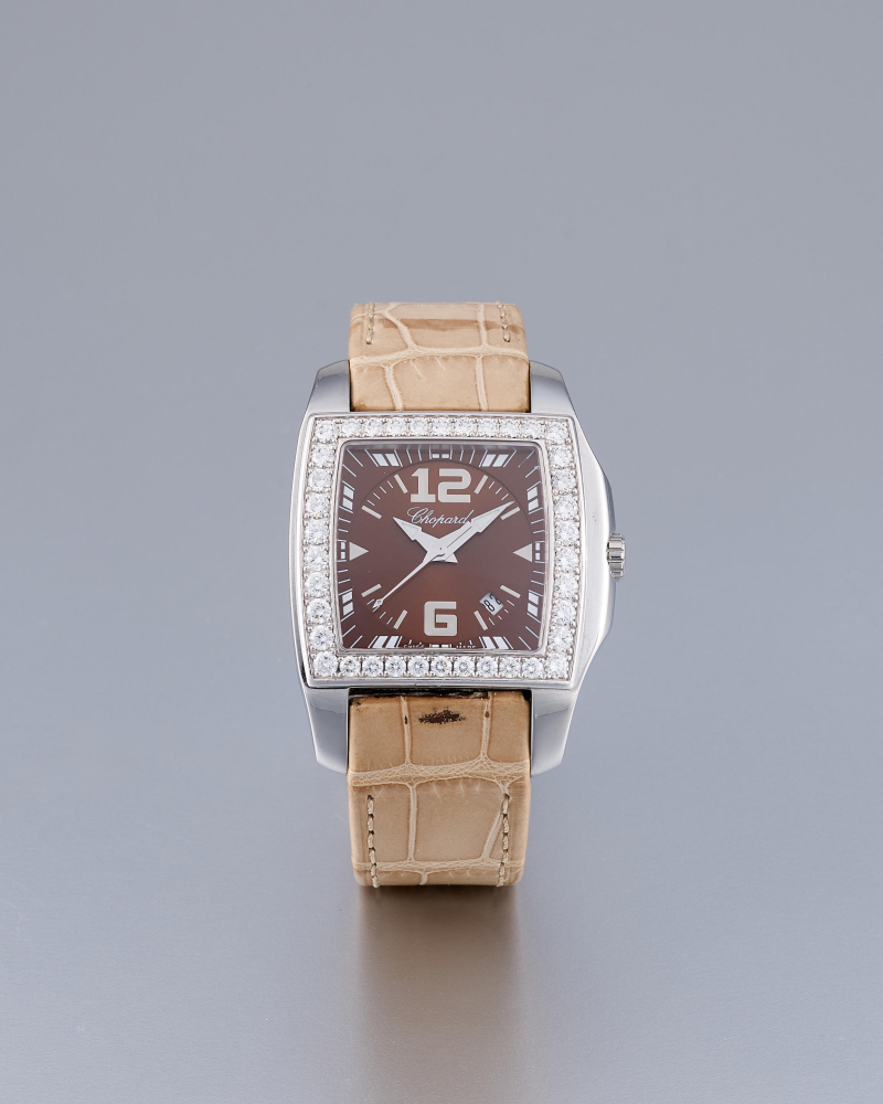 CHOPARD | TWO O TEN, REF.8464, A STAINLESS STEEL AND DIAMOND-SET WRISTWATCH WITH DATE, CIRCA 2005