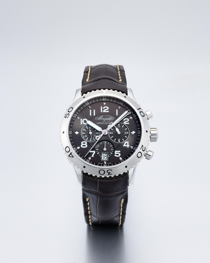 BREGUET | TYPE XX-XXI-XXII, REF.3810ST, A STAINLESS STEEL FLYBACK CHRONOGRAPH WRISTWATCH WITH DATE, CIRCA 2010