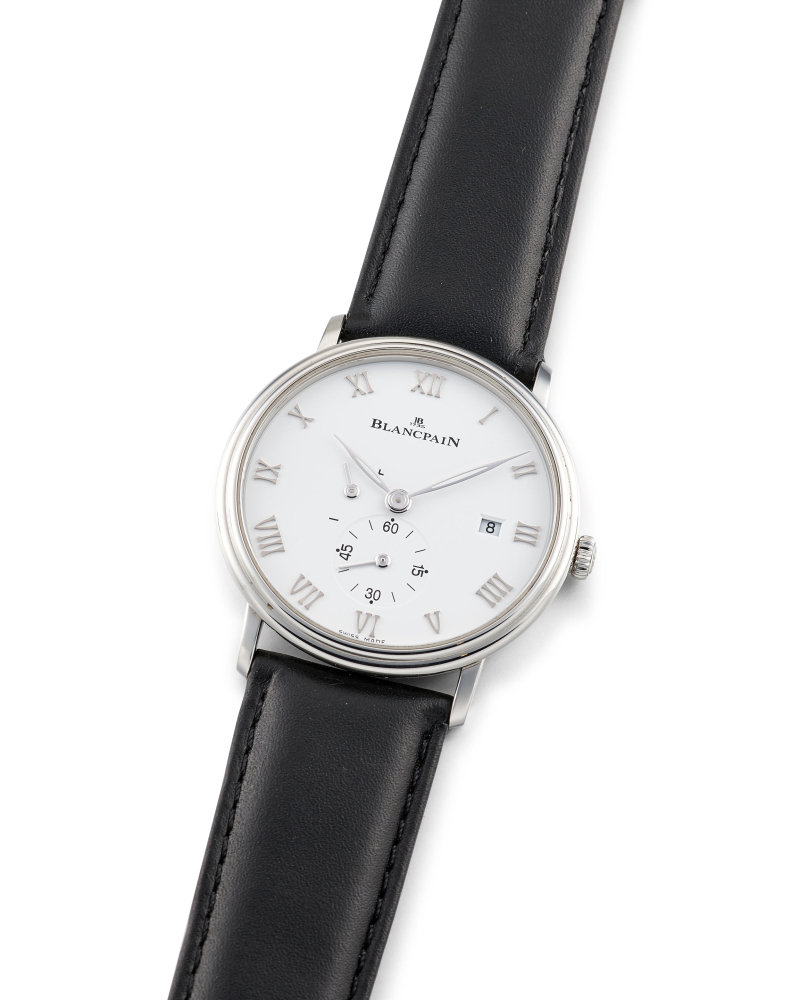 BLANCPAIN | VILLERET, REF.6606A-1127-55B, A STAINLESS STEEL WRISTWATCH WITH SMALL SECONDS, POWER RESERVE INDICATOR AND DATE, CIRCA 2018