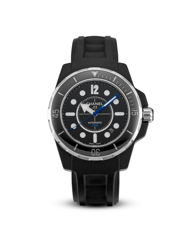 [NO RESERVE] CHANEL | J12 MARINE, REF.H2558, A CERAMIC AND STAINLESS STEEL WRISTWATCH WITH DATE, CIRCA 2015