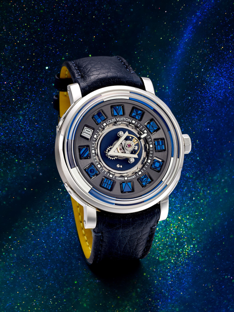 LOUIS VUITTON | ESCALE BLUE - SPIN TIME CENTRAL TOURBILLON, REF.Q5EB0, A TITANIUM AND PLATINUM TOURBILLON WRISTWATCH, CIRCA 2017