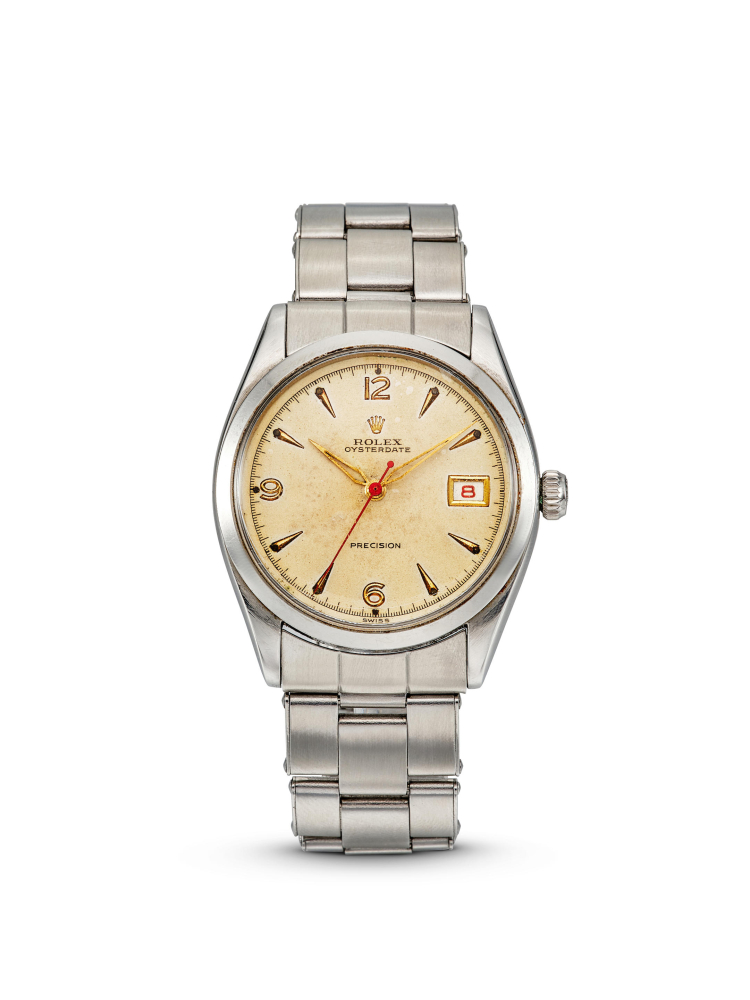 [NO RESERVE] ROLEX | REF.6294, A STAINLESS STEEL WRISTWATCH WITH DATE, CIRCA 1954