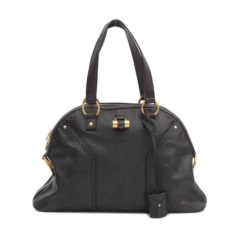 Yves Saint Laurent: a Black Leather Muse Tote
