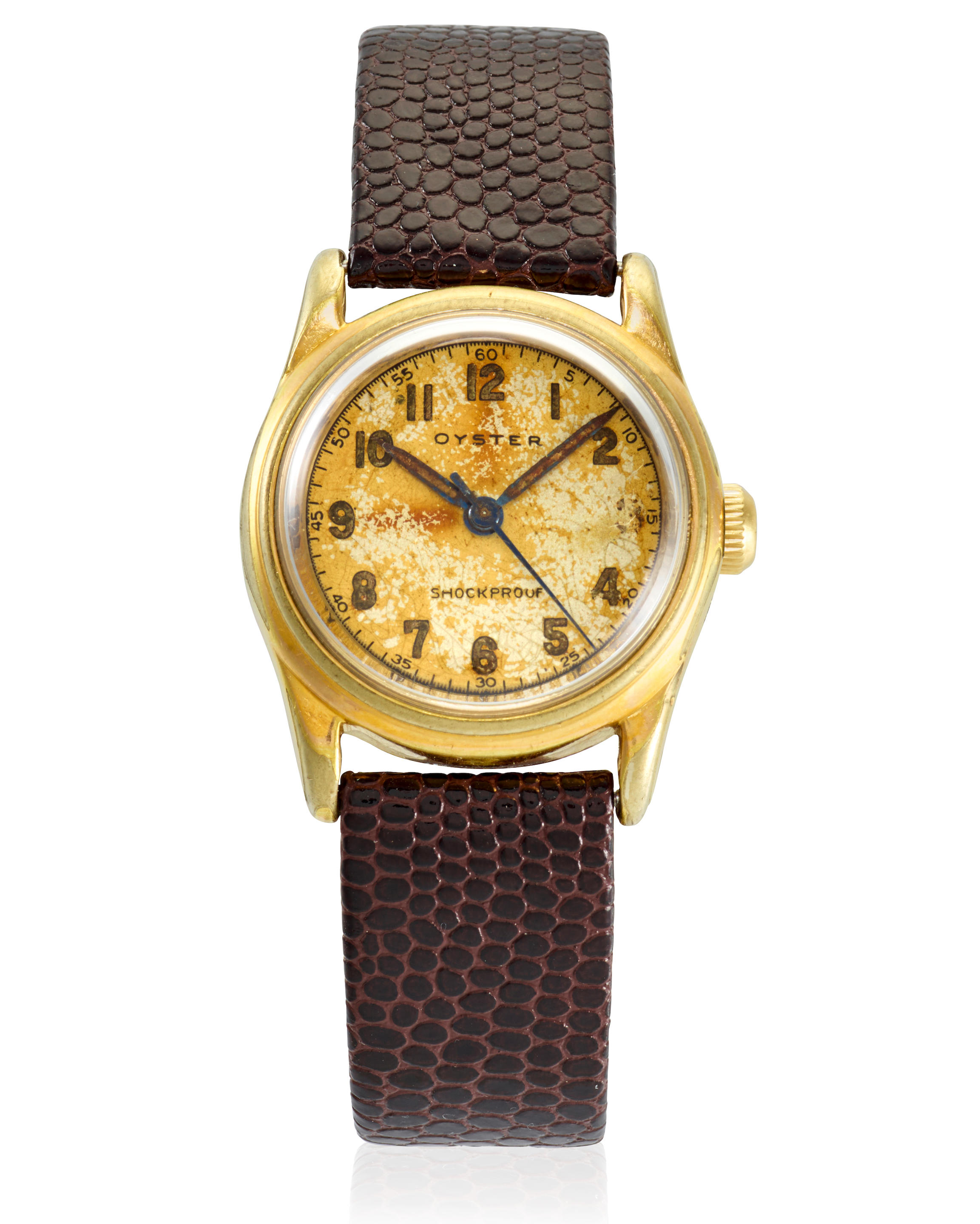 ROLEX. A GOLD-PLATED MANUAL WIND WRISTWATCH