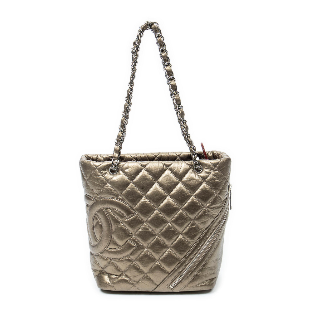CHANEL, année 2008. Sac "Petit Shopping" bronze.