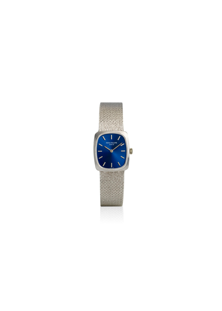 PATEK PHILIPPE. AN 18K WHITE GOLD MANUAL WIND BRACELET WATCH