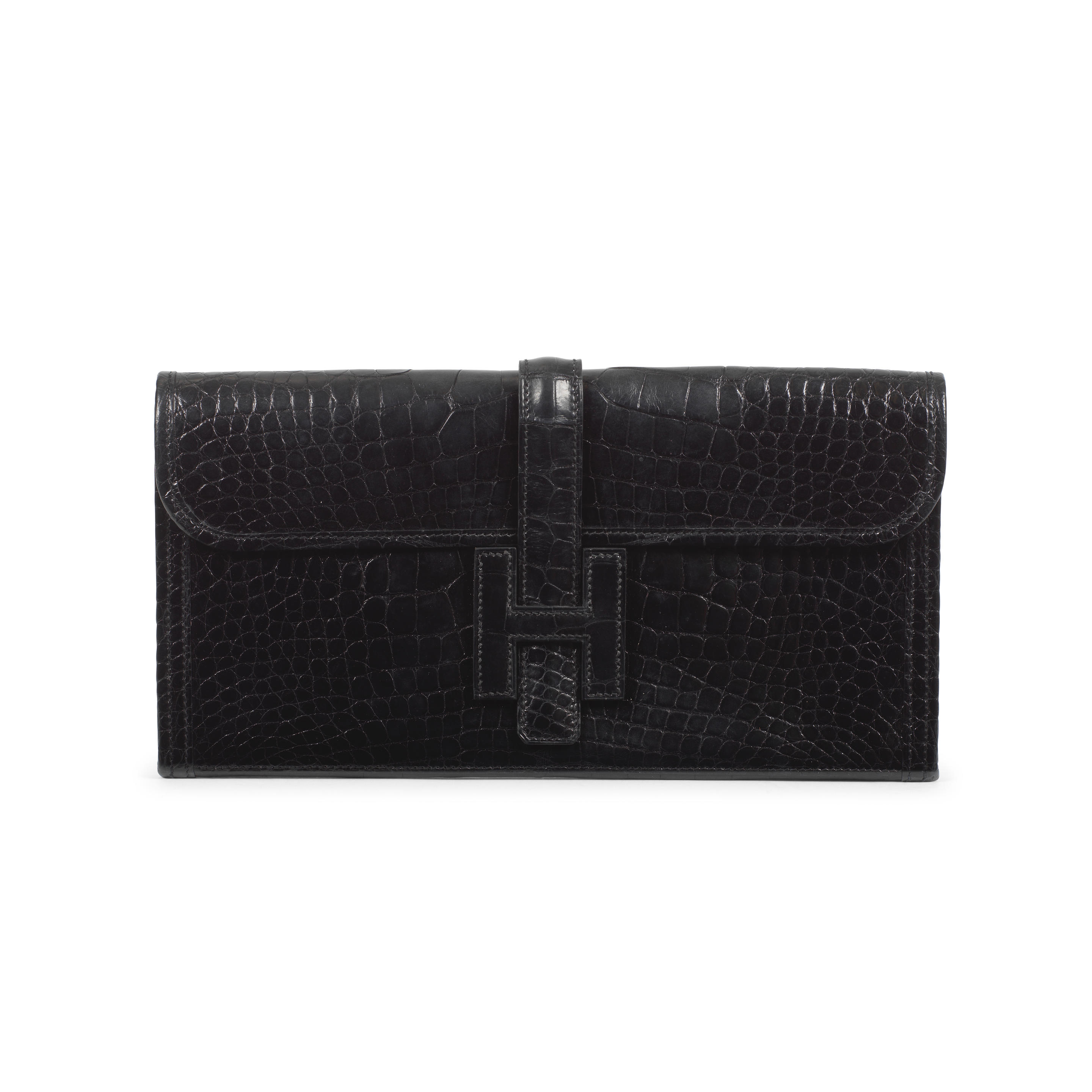 Hermès: a Shiny Black Alligator Jige Elan 29