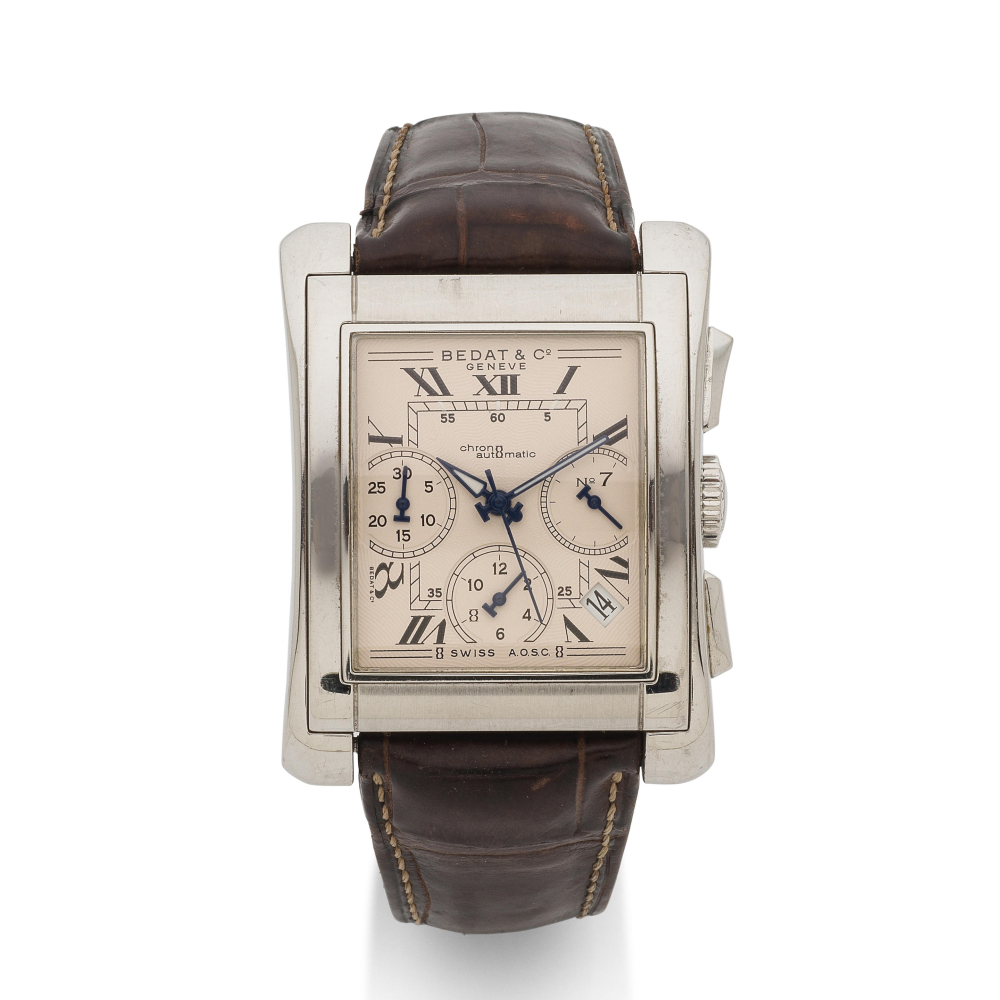 Bedat Co. A stainless steel automatic calendar chronograph wristwatch