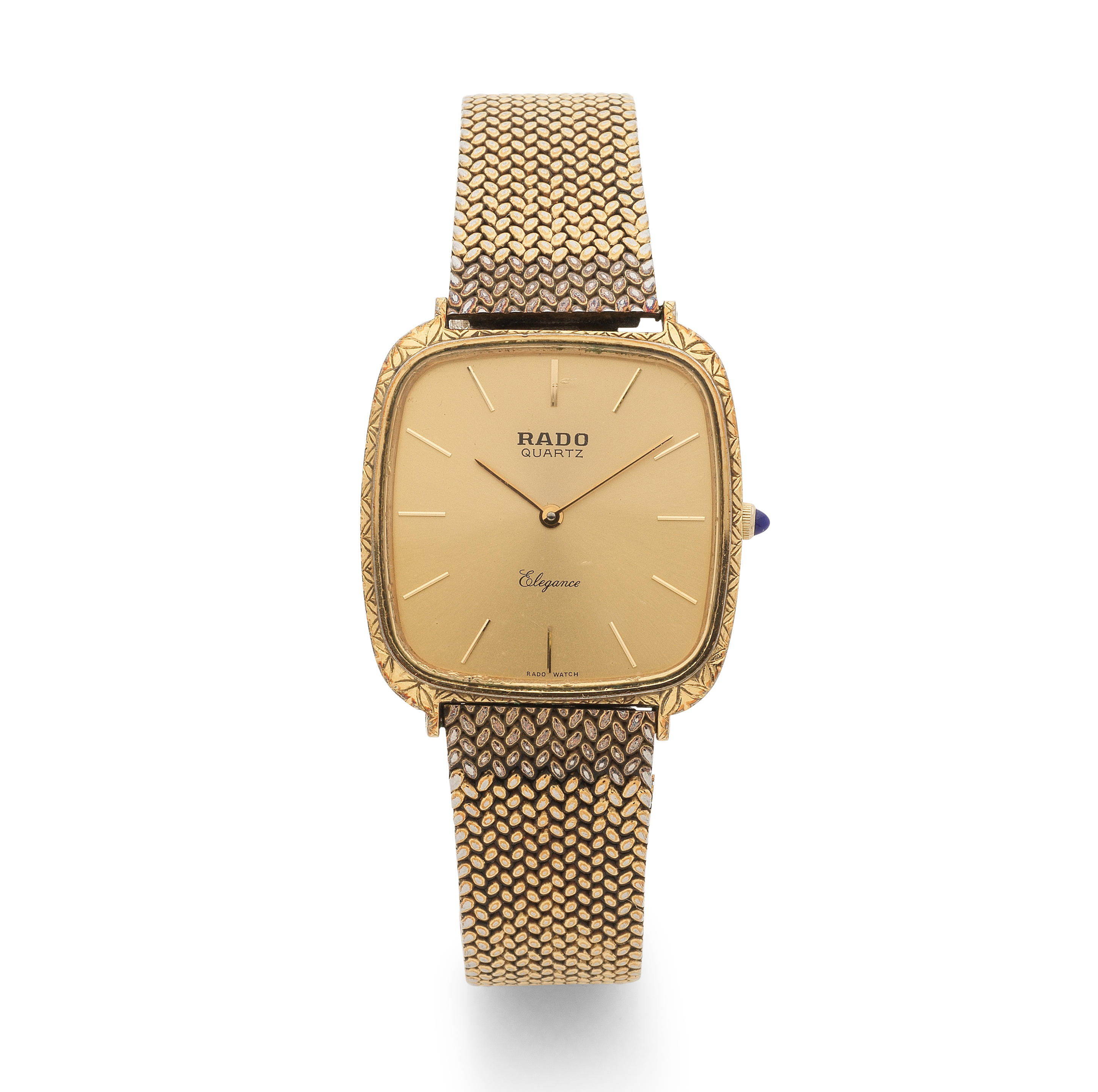 Rado. A gold plated quartz bracelet watch