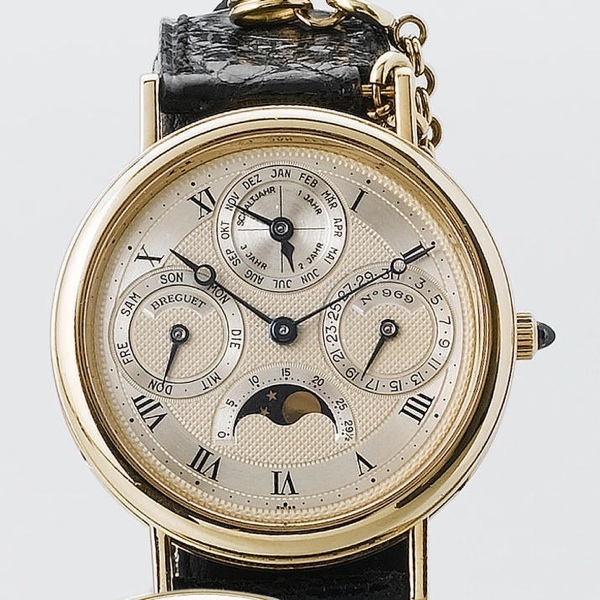 Breguet. A fine and rare 18 carat gold automatic perpetual calendar wristwatch