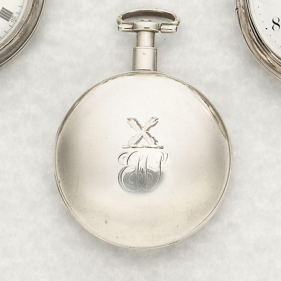 A lot of three silver cased verge pocket watches