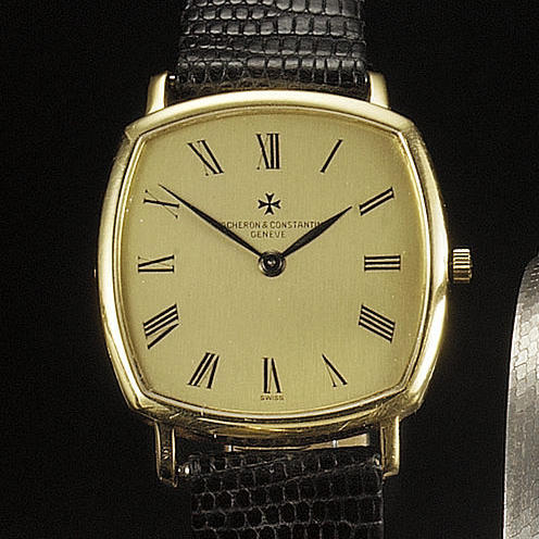 Vacheron Constantin. An 18ct gold automatic cushion case wristwatch