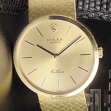 Rolex. An 18ct gold bracelet watch