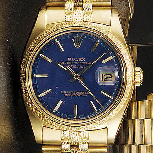 Rolex. A gents 18ct gold automatic centre seconds calendar bracelet watch