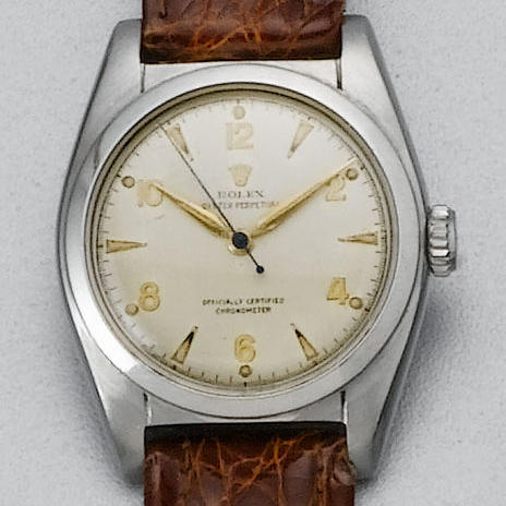 Rolex. A stainless steel automatic centre seconds wristwatch