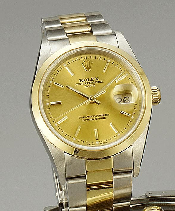 Rolex. A steel and gold automatic calendar watch