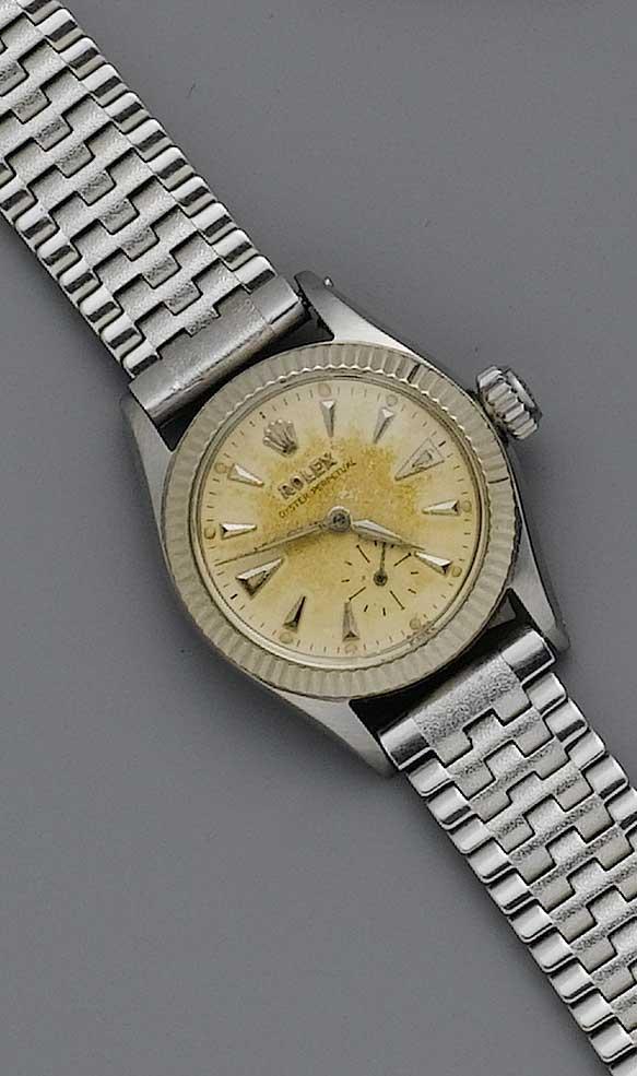 Rolex. A stainless steel automatic wristwatch
