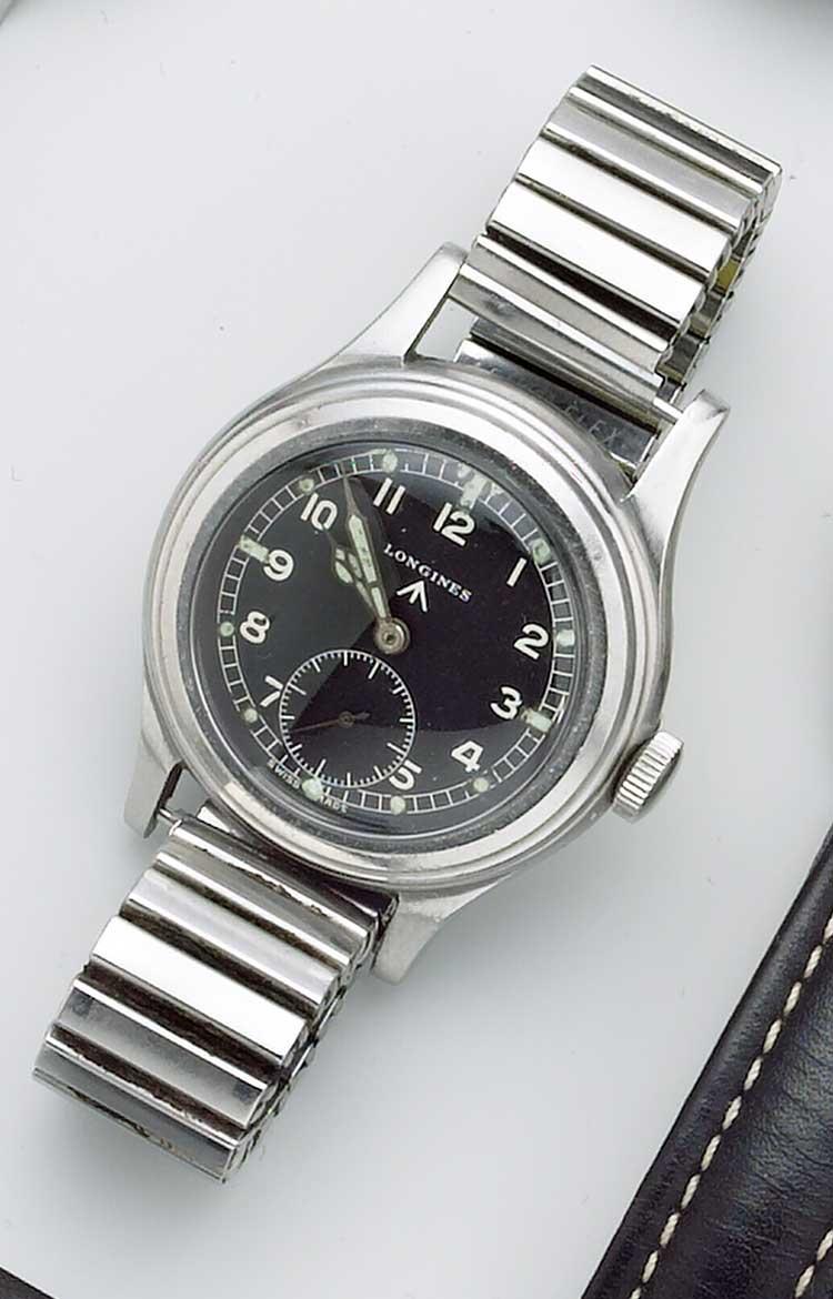 Longines. A stainless steel military wristwatch.