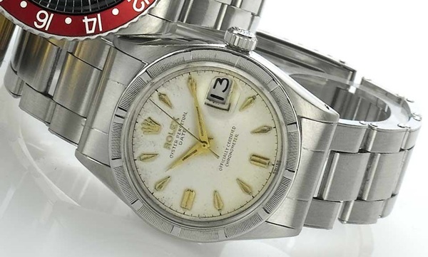 Rolex. A stainless steel automatic centre second wristwatch