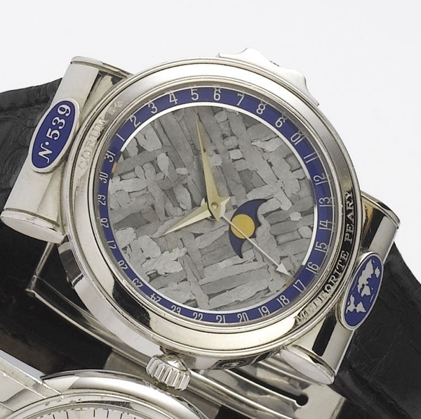 Corum. A fine and rare automatic platinum wristwatch with date and moon phases