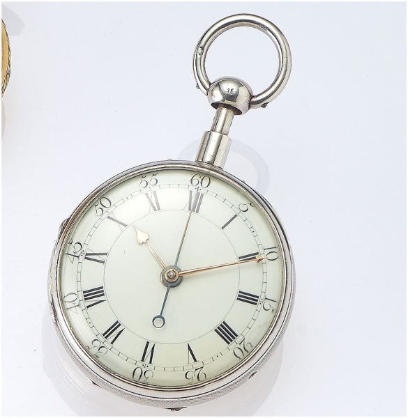 Justin Vuillamy. A rare early 19th century dumb half/quarter repeating centre-seconds stop-watch movement in later silver case