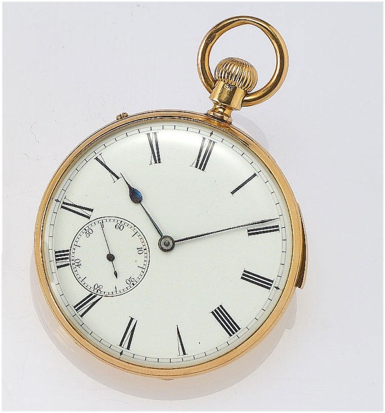 Nicole Nielson Co. A fine 18ct gold open faced half/quarter repeating pocket watch