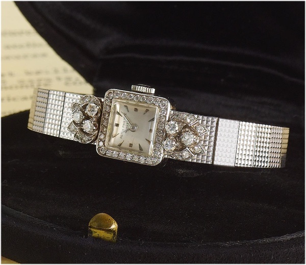 Patek Philippe. A fine platinum and white gold diamond set bracelet watch with original Certificate, bill of sale and Patek Philippe fitted box