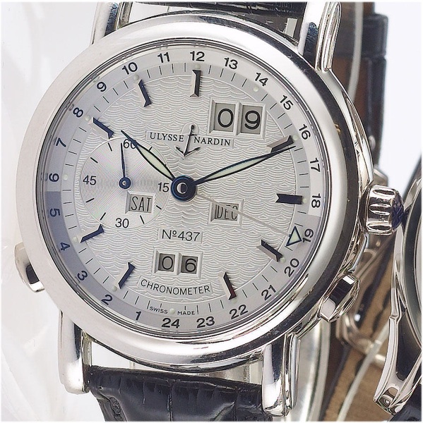 Ulysse Nardin. A fine and rare limited edition platinum wristwatch with perpetual calendar