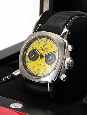Ferrari by Officine Panerai. A large stainless steel limited edition self-winding wristwatch with chronograph