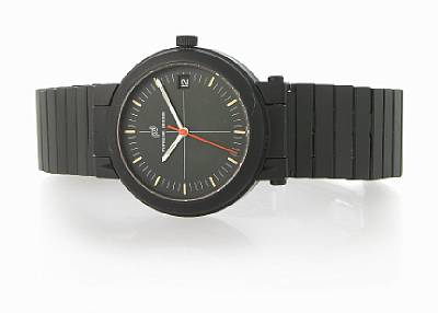 IWC/Porsche design. A PVD coated titanium self-winding calendar bracelet watch with enclosed compass