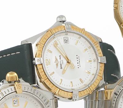 Breitling. A steel and gold self-winding calendar wristwatch
