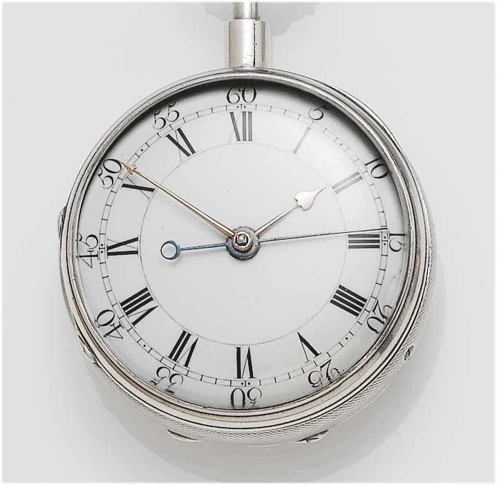 Justin Vuillamy. A rare early 19th century dumb half/quarter repeating centre-seconds stop-watch movement in later silver case