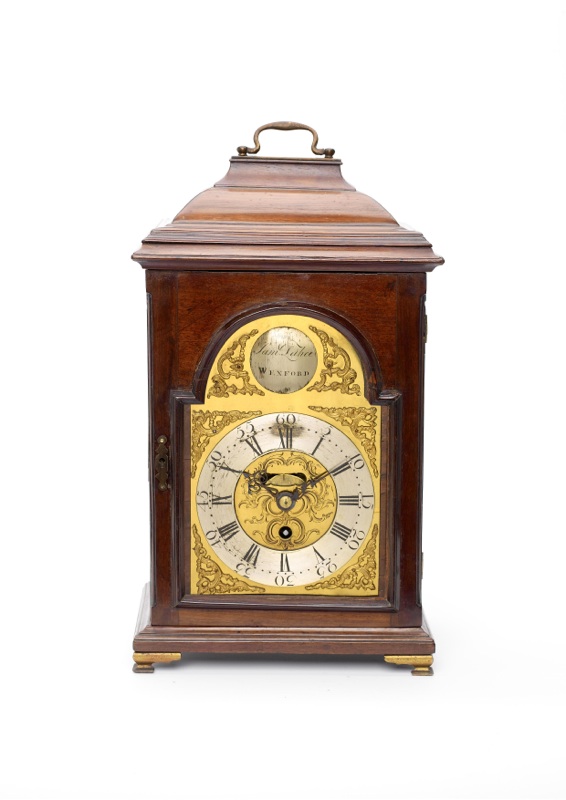 A late 18th century Irish mahogany bracket clock