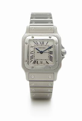 Cartier. A stainless steel quartz calendar bracelet watch